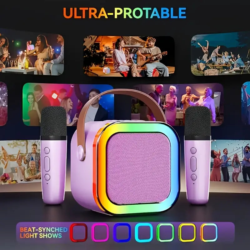 Mini Karaoke Speaker With Wireless Microphone (Rectangular Prism)