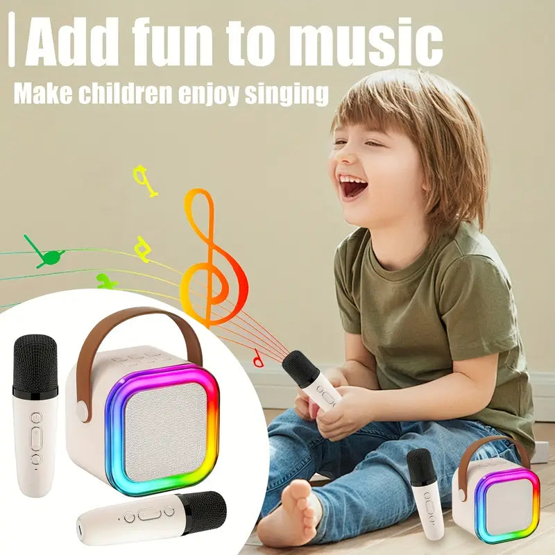 Mini Karaoke Speaker With Wireless Microphone (Rectangular Prism)