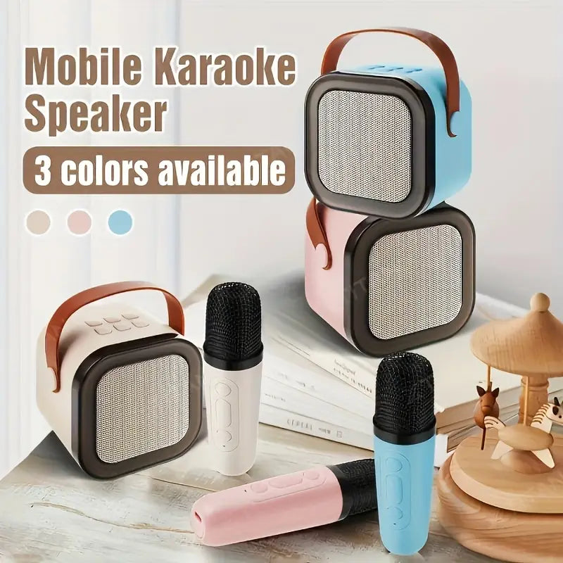 Mini Karaoke Speaker With Wireless Microphone (Rectangular Prism)